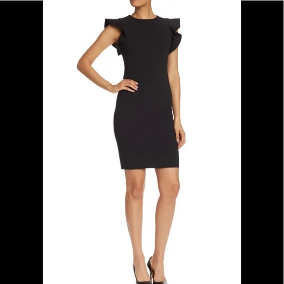 Calvin Klein Ruffle Sleeve Sheath Dress - Picture 1 of 5